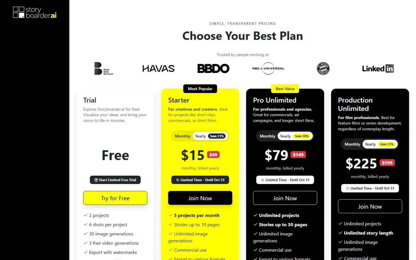 Storyboarder — Pricing page