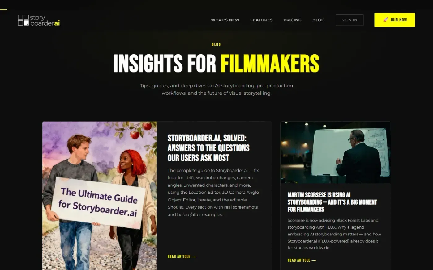 Storyboarder — Blog page