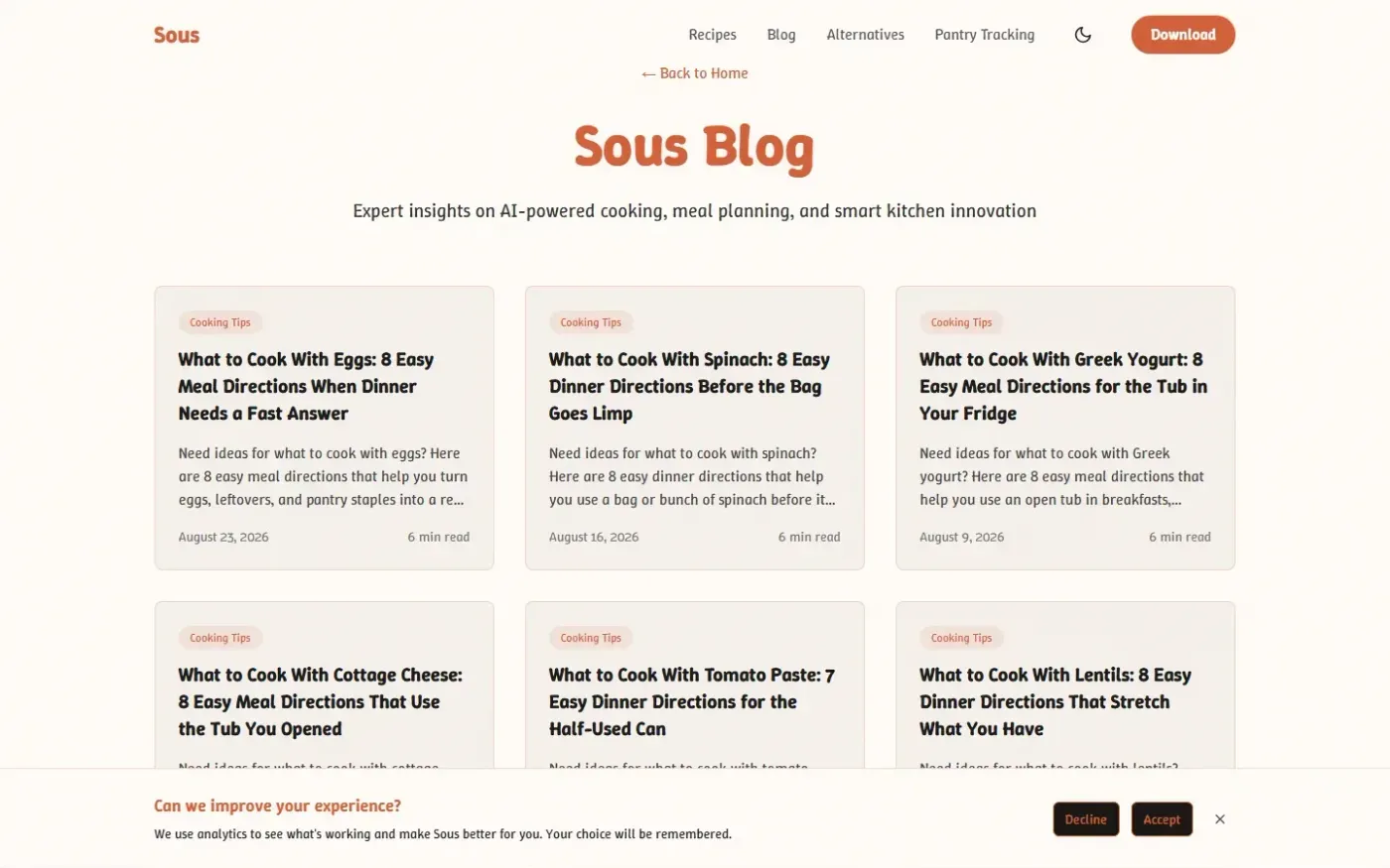 Sousapp — Blog page