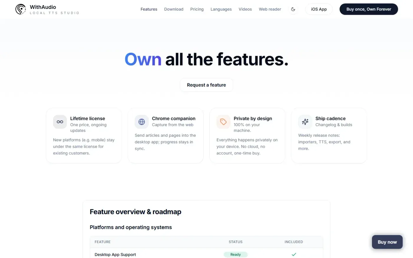 With — Roadmap page