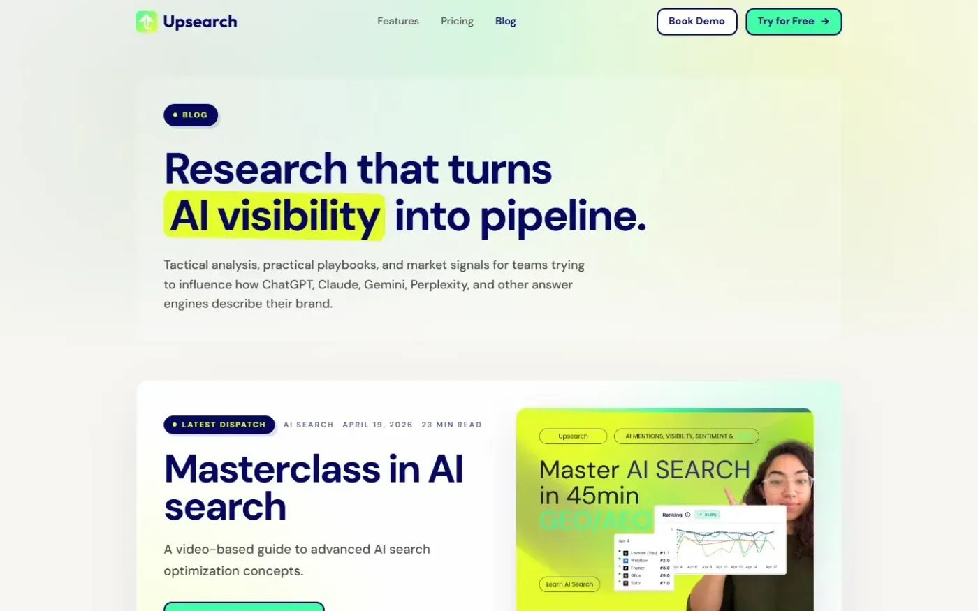 Upsearch — Blog page
