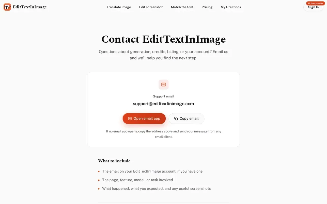 Edittextinimage — Contact page