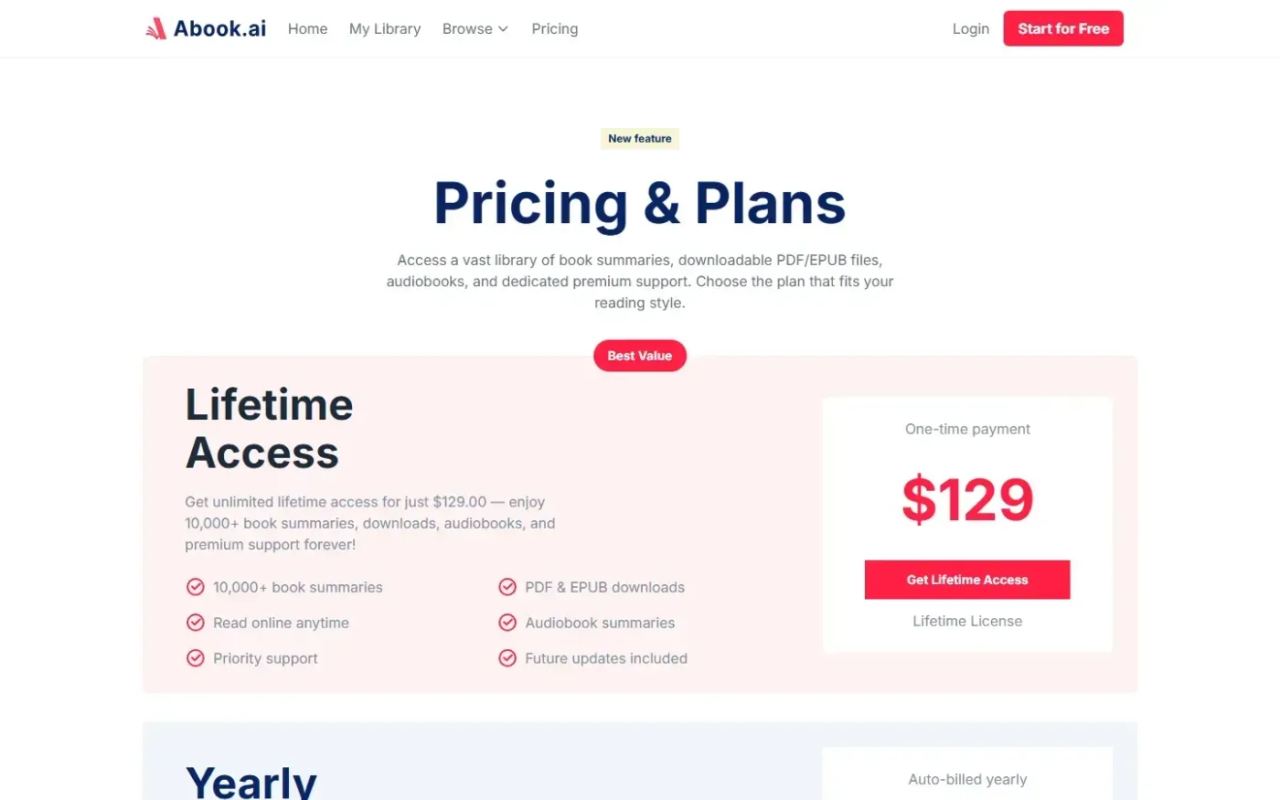 Abook — Pricing page