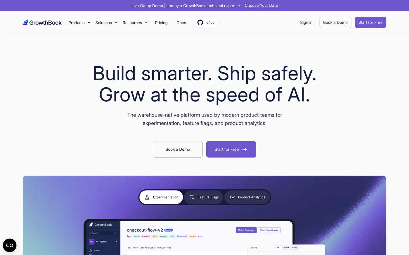 GrowthBook 5.0 — Build, ship, and improve at scale — Home page