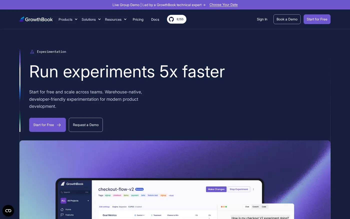 GrowthBook 5.0 — Build, ship, and improve at scale — Products page