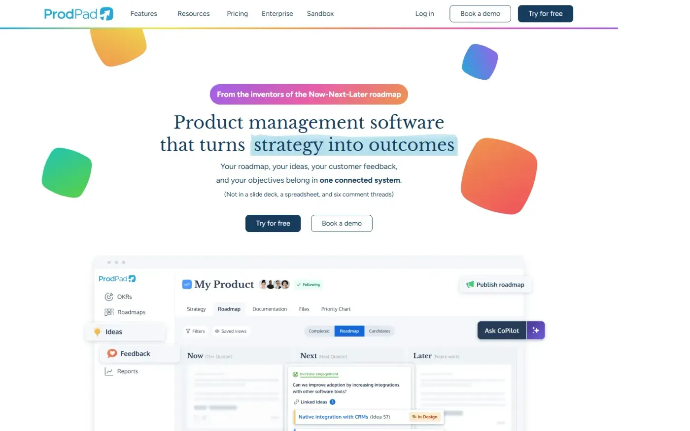 Prodpad — Home page