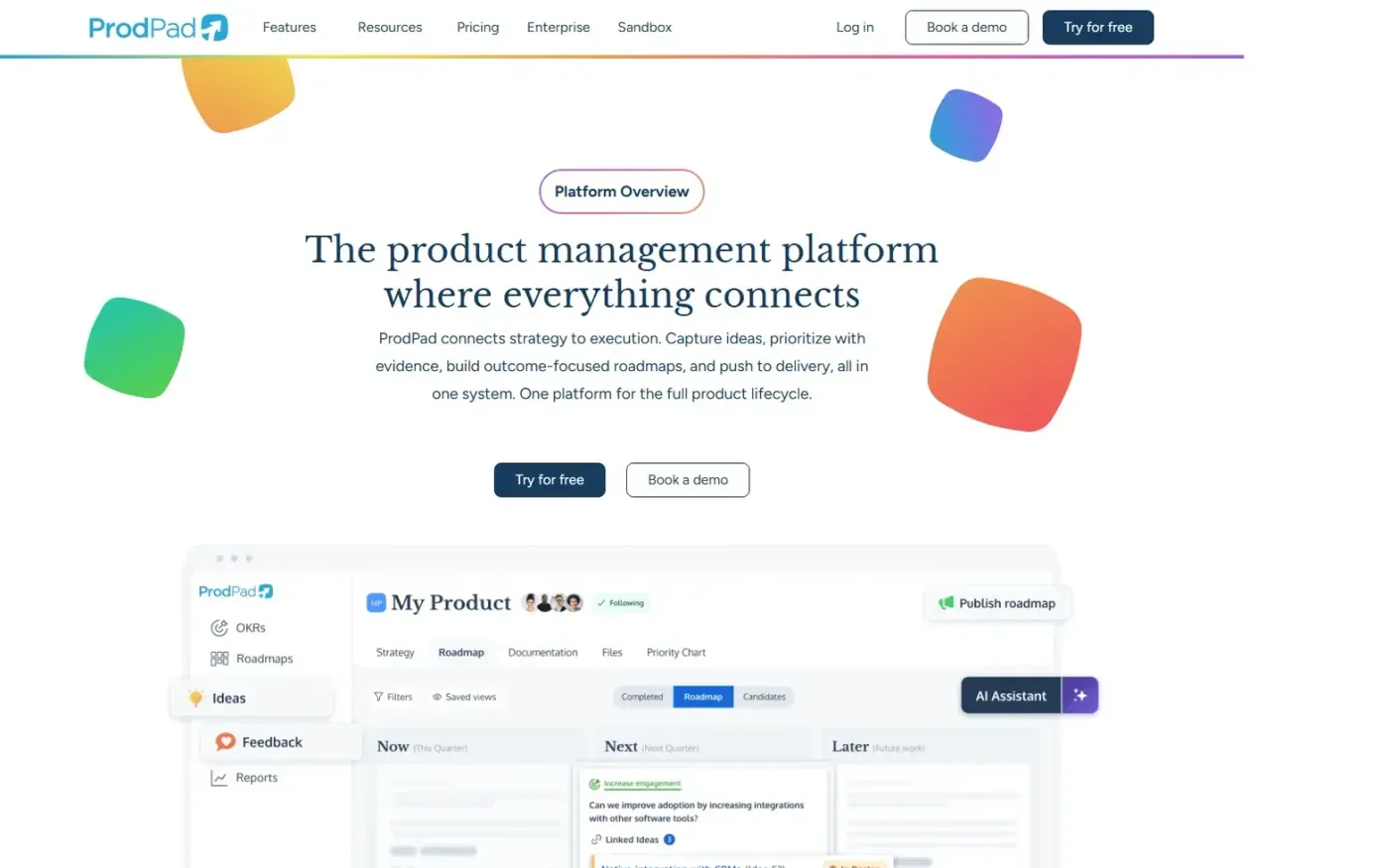 Prodpad — Features page