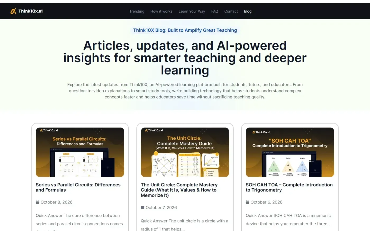 Think10x — Blog page