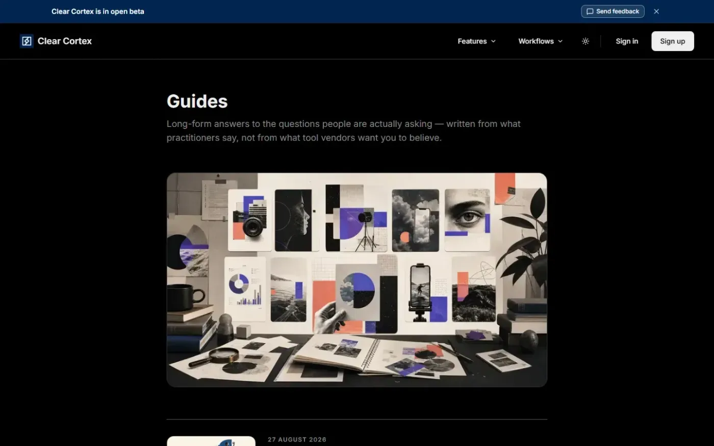 Clear-cortex — Guides page