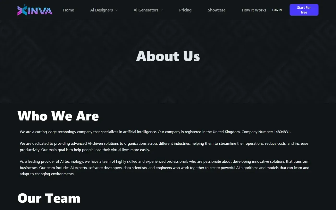 Xinva — About page