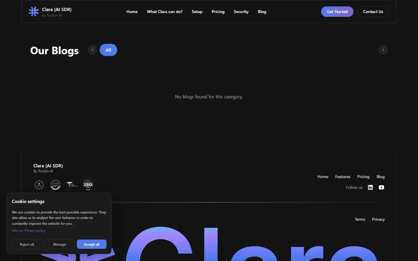 Clara AI SDR — Turn website visitors into qualified pipeline — Blog page