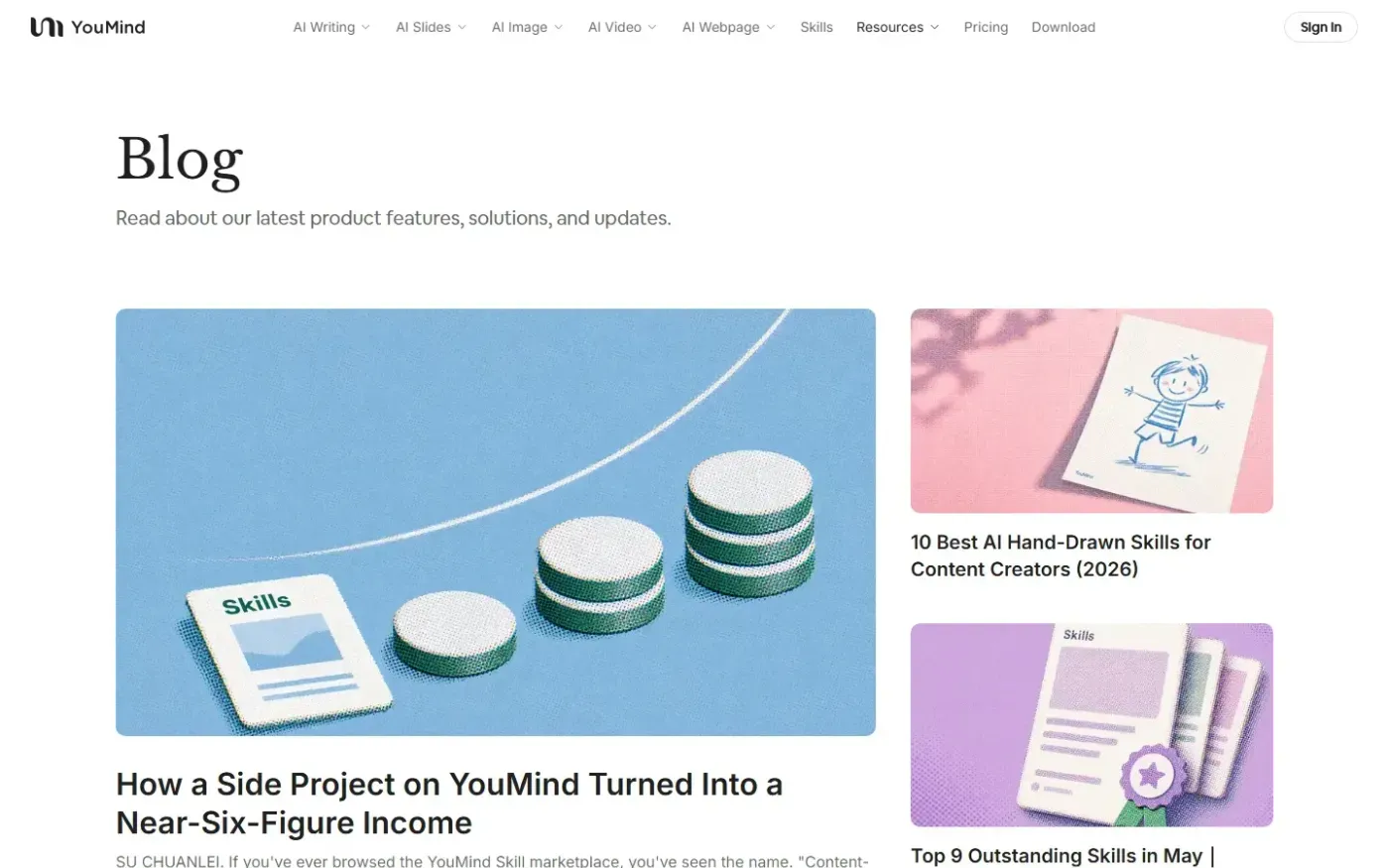 Youmind — Blog page