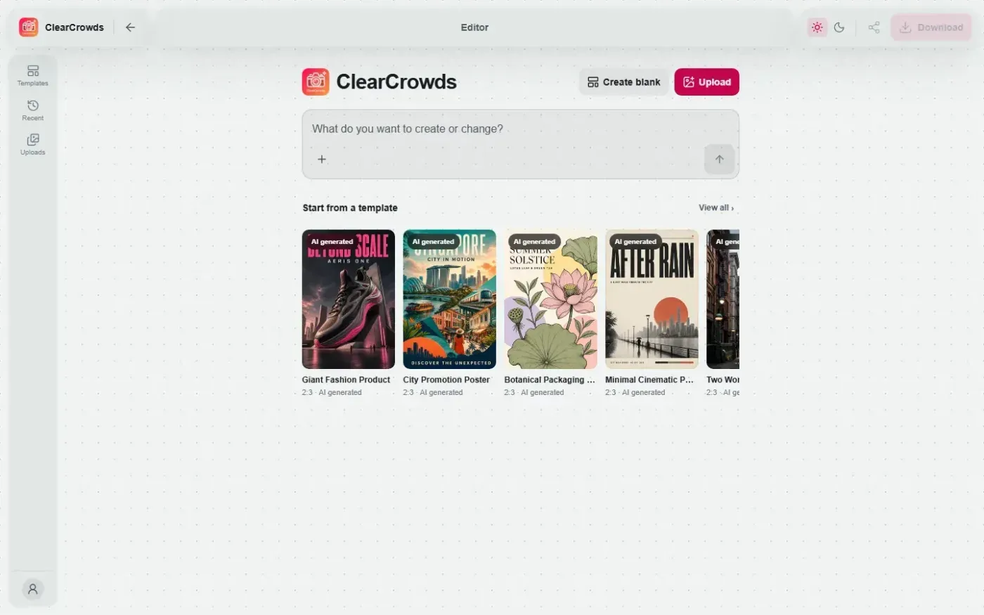Clearcrowds — Home page