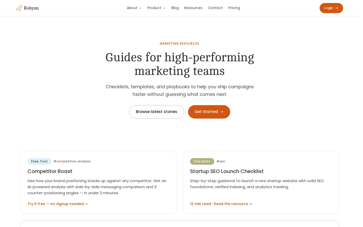 Robynn AI — Websites that improve and heal with self-learning — Resources page