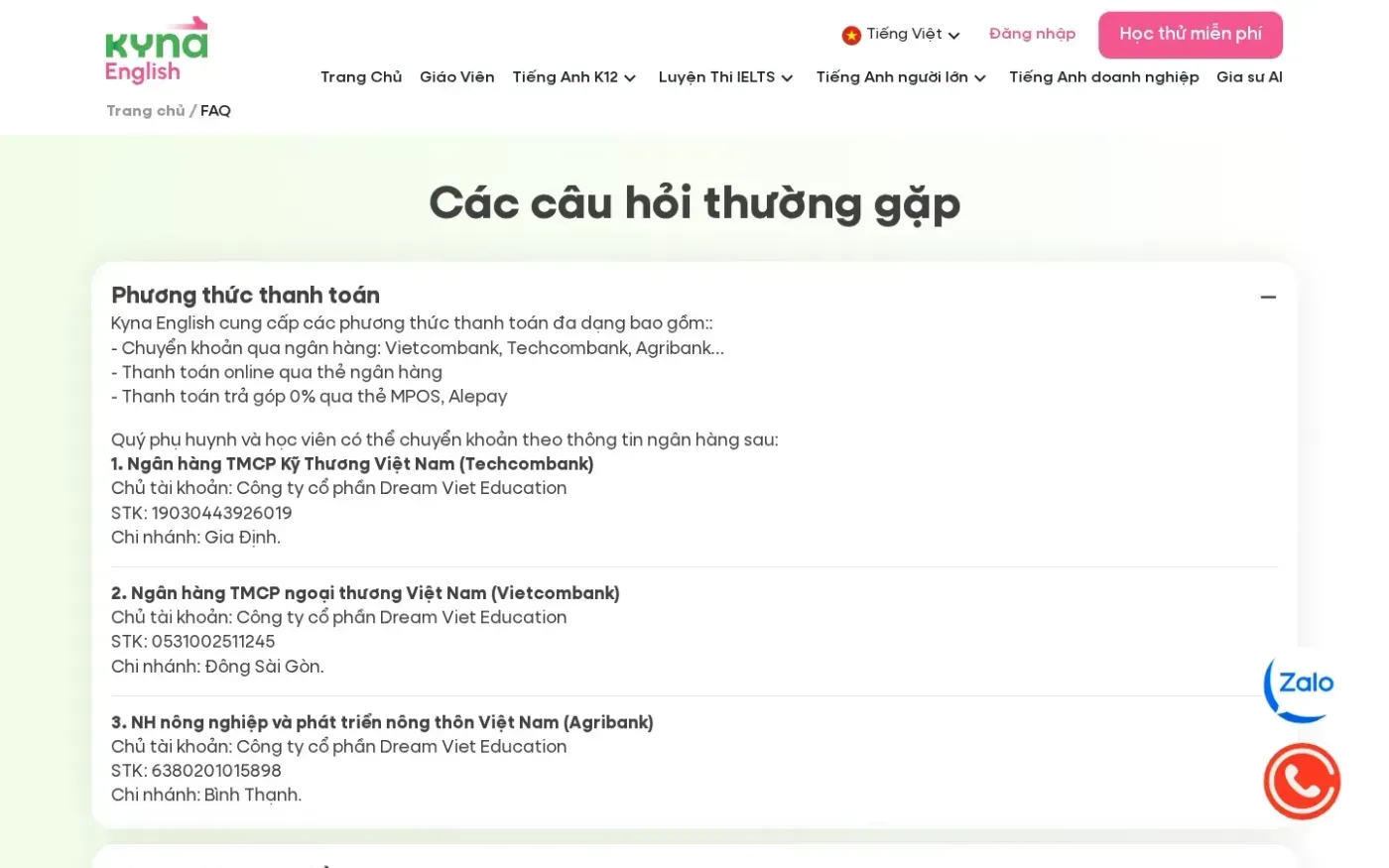 Kynaenglish — Faq page