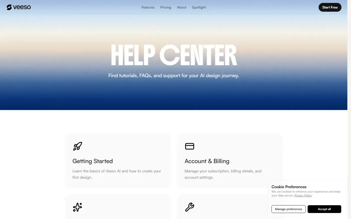 Veeso — Help page
