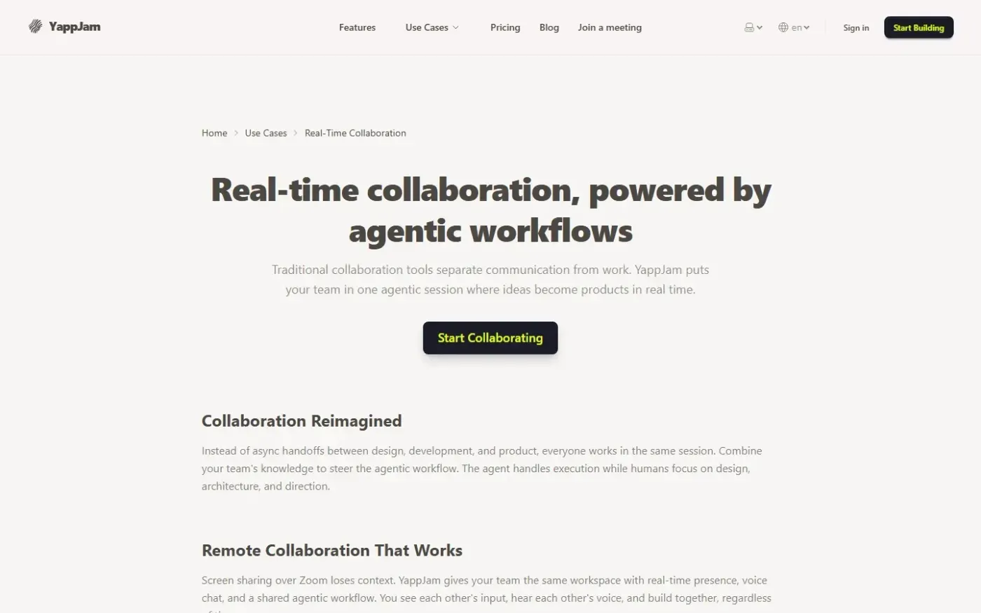 Yappjam — Use cases page