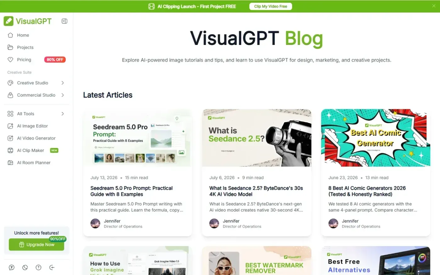 Visualgpt — Blog page