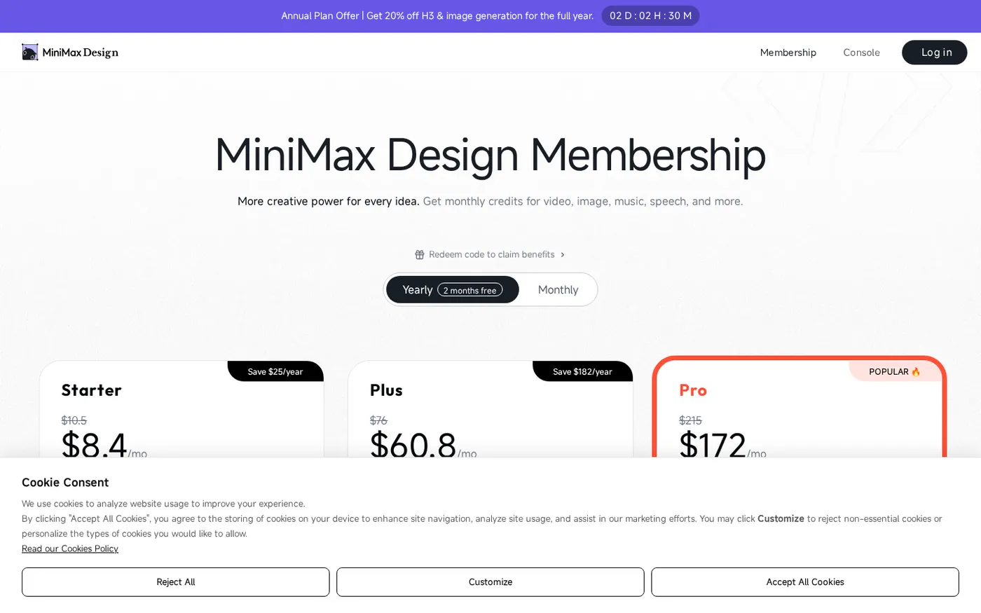 MiniMax Design — Your own agent team for open-ended creation — Media plan page