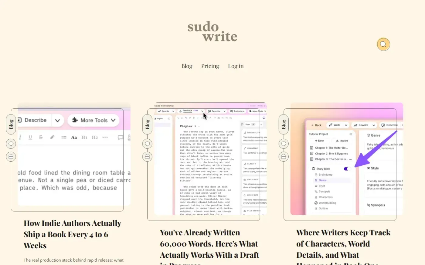 Sudowrite — Blog page