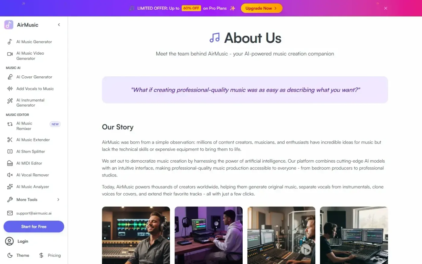 Airmusic — About page