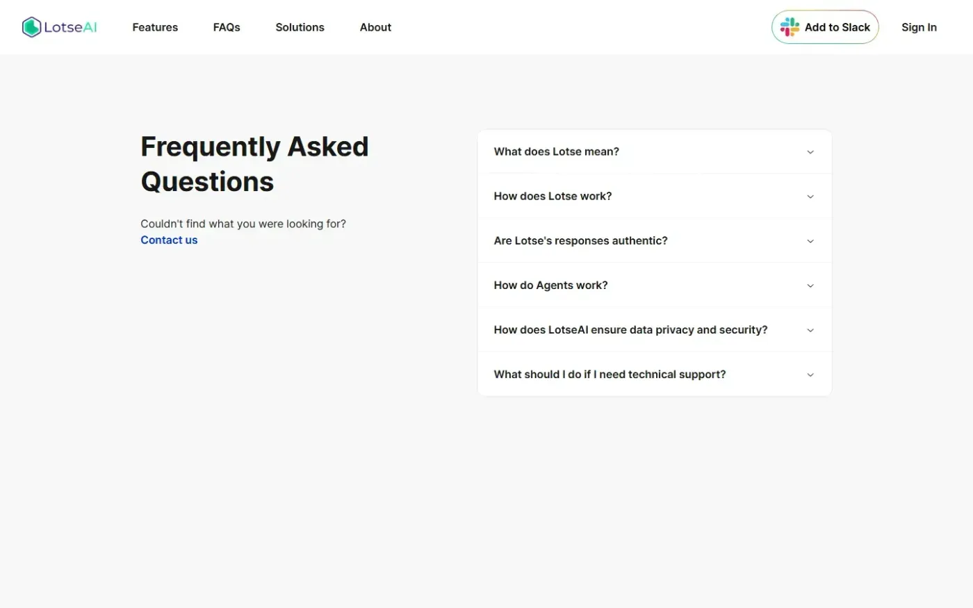 Getlotse — Faqs page