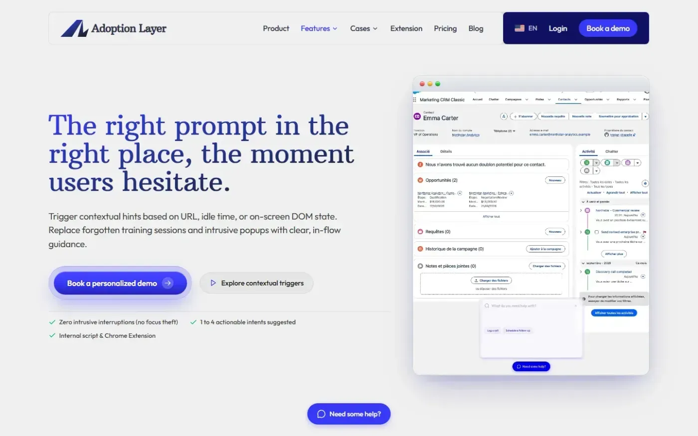 Adoptionlayer — Features page