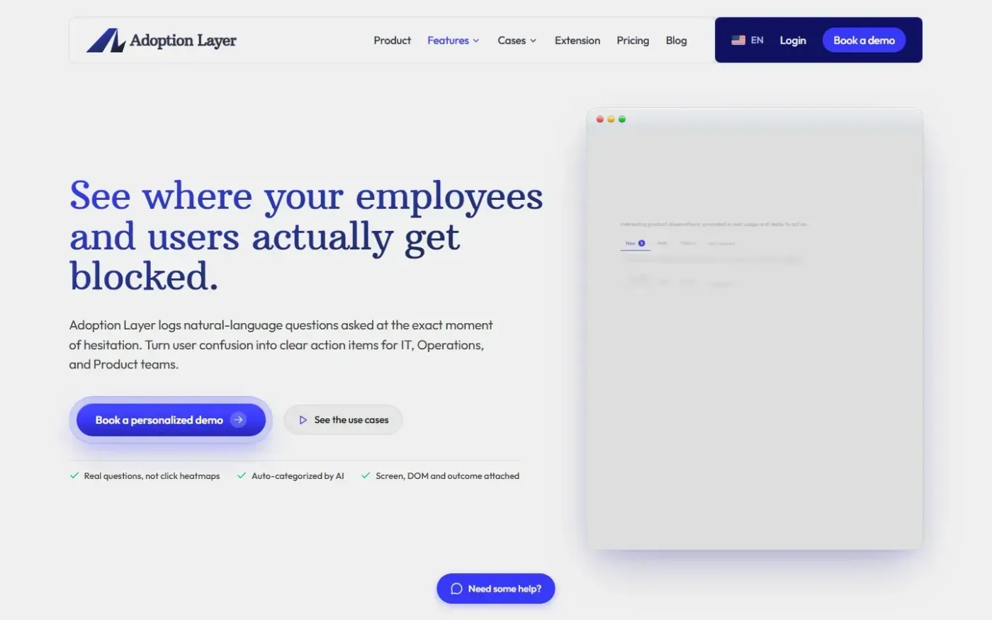Adoptionlayer — Features page