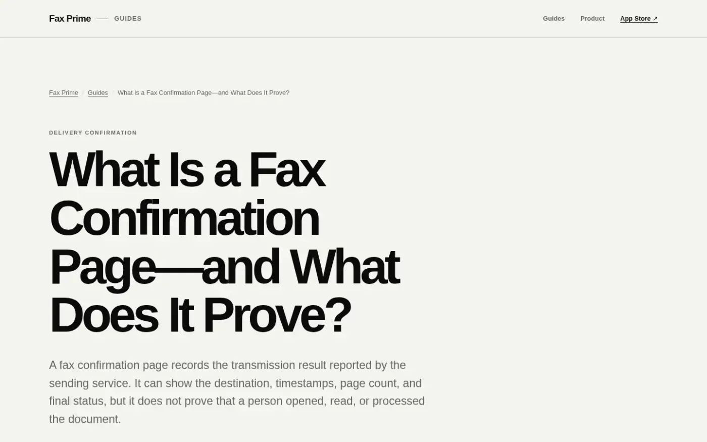 Faxprime — Guides page