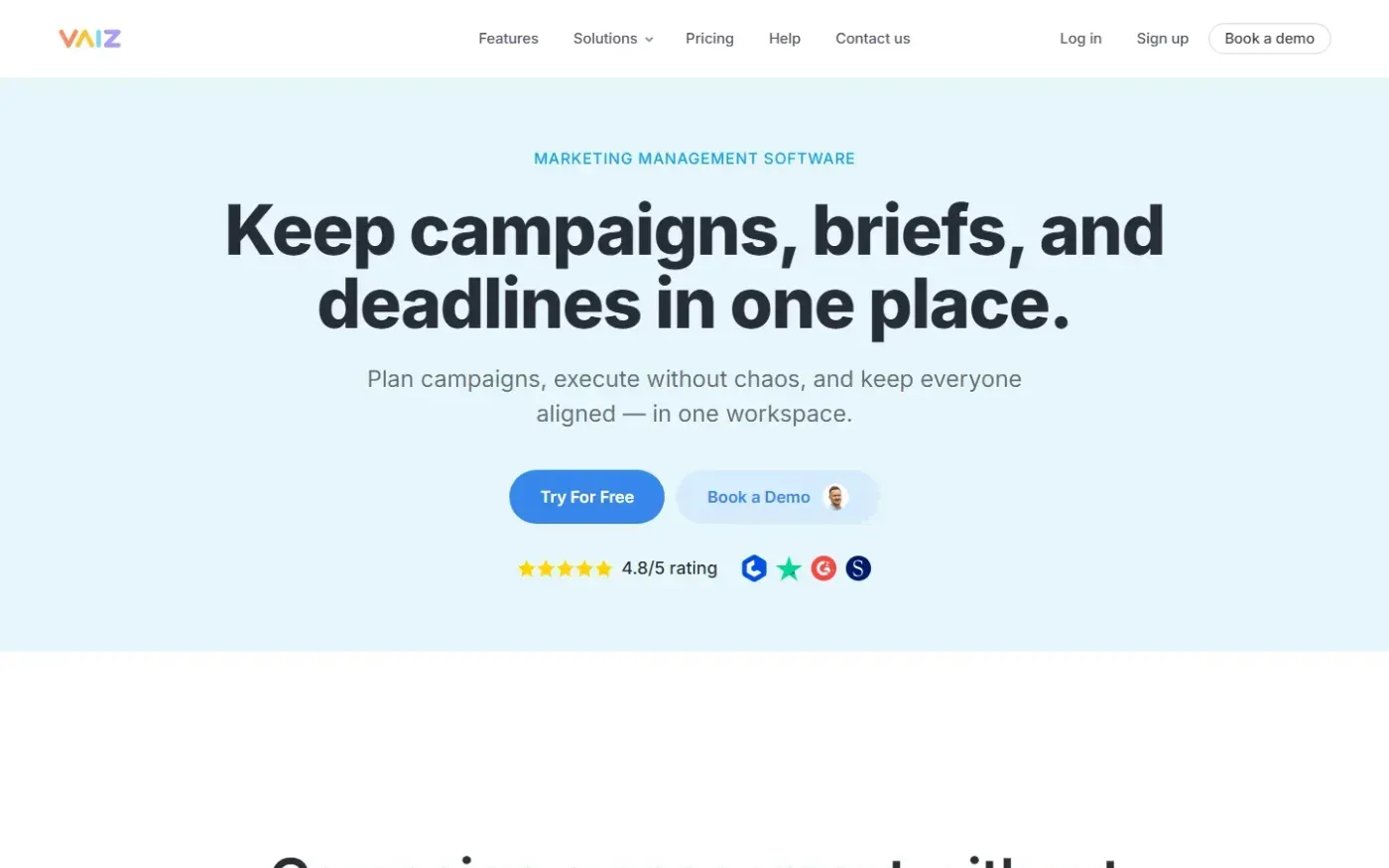 Vaiz — Solutions page