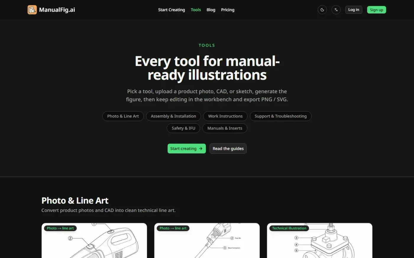 Manualfig — Tools page