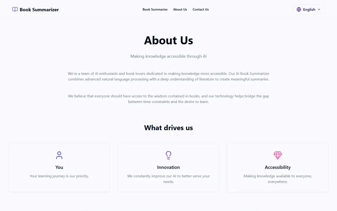 Aibooksummarizer — About us page