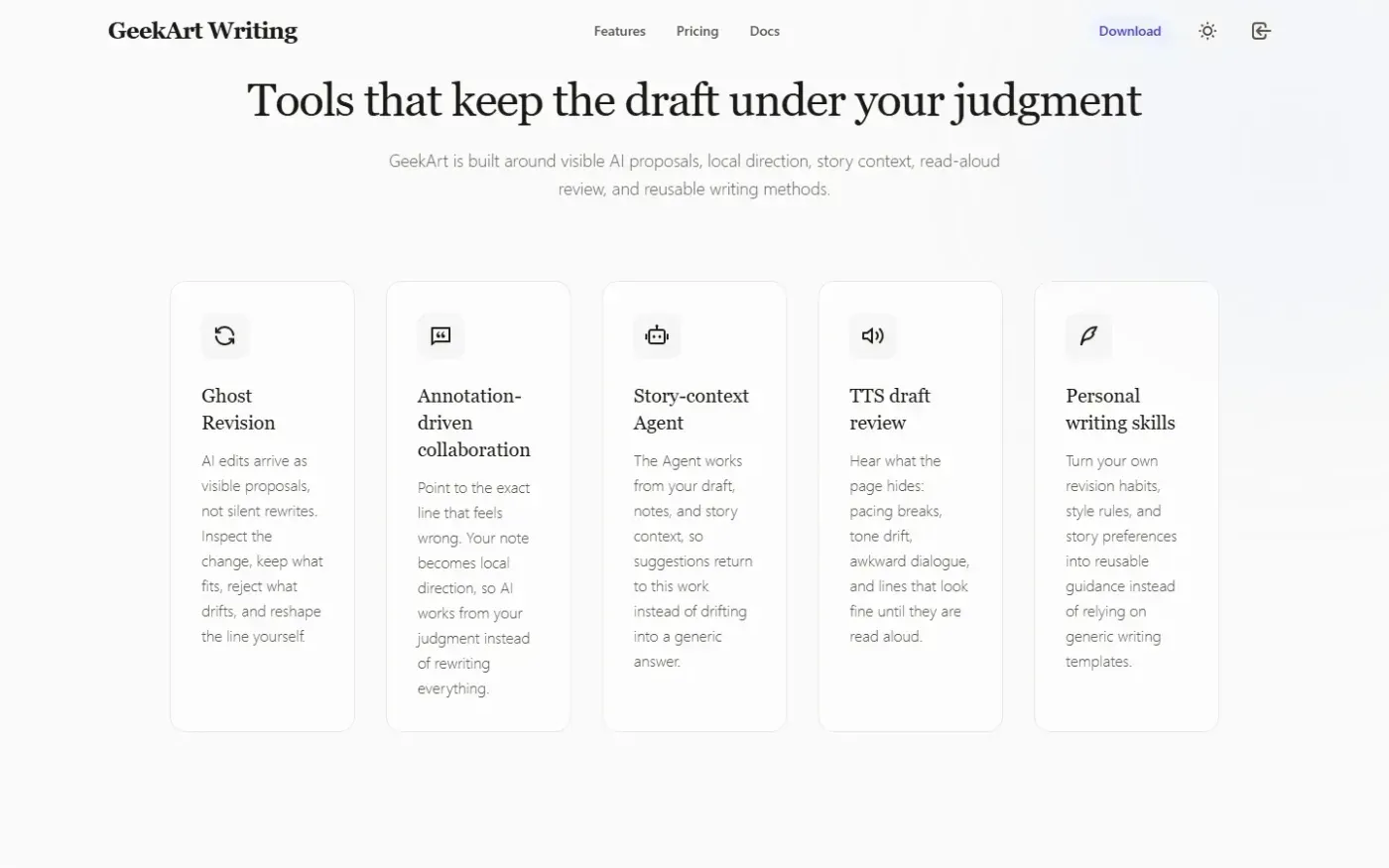 Geekart — Features page