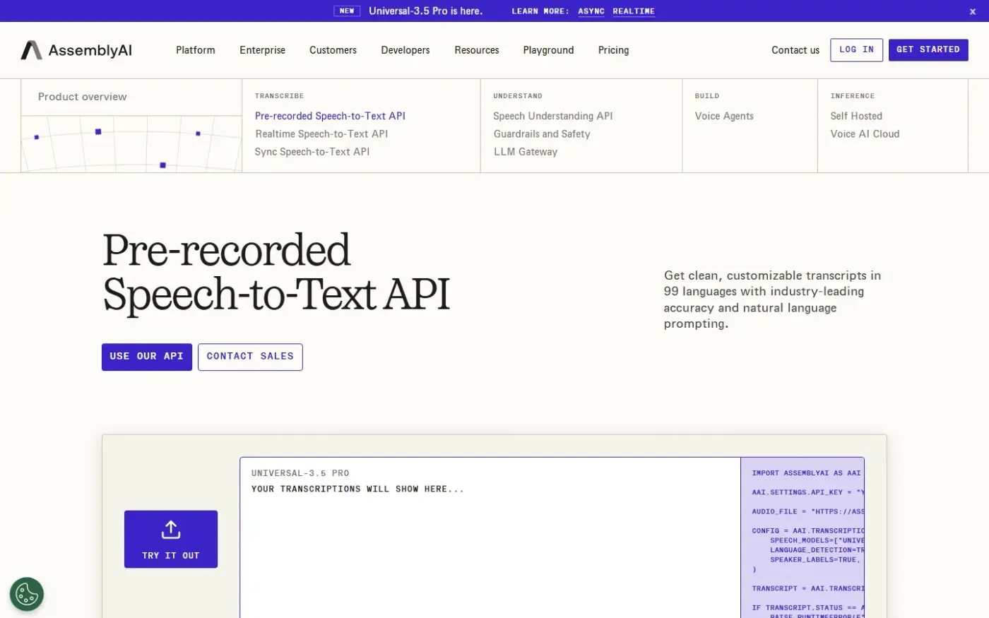 Assemblyai — Products page