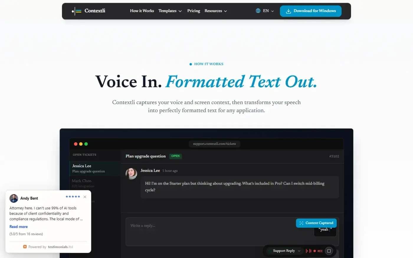 Contextli — Features page