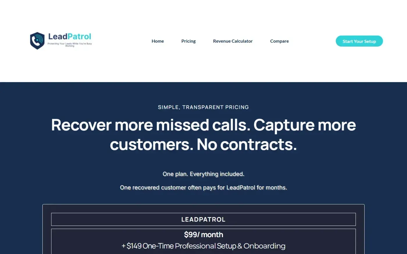 Getleadpatrol — Pricing page