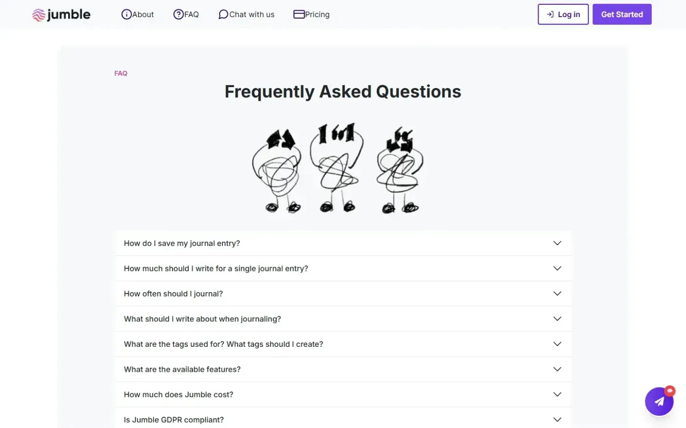 Jumblejournal — Faq page