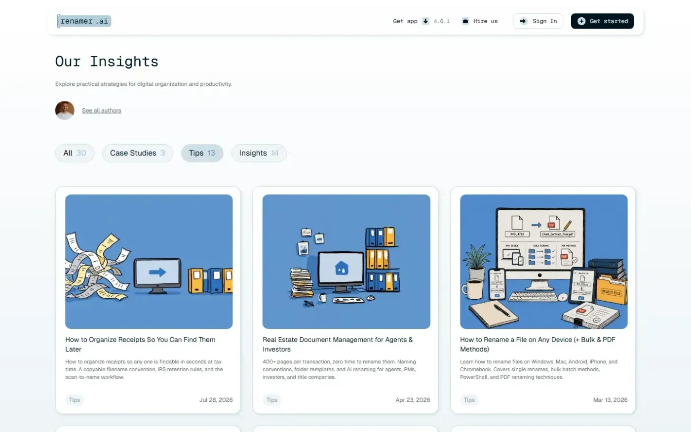Renamer — Insights page