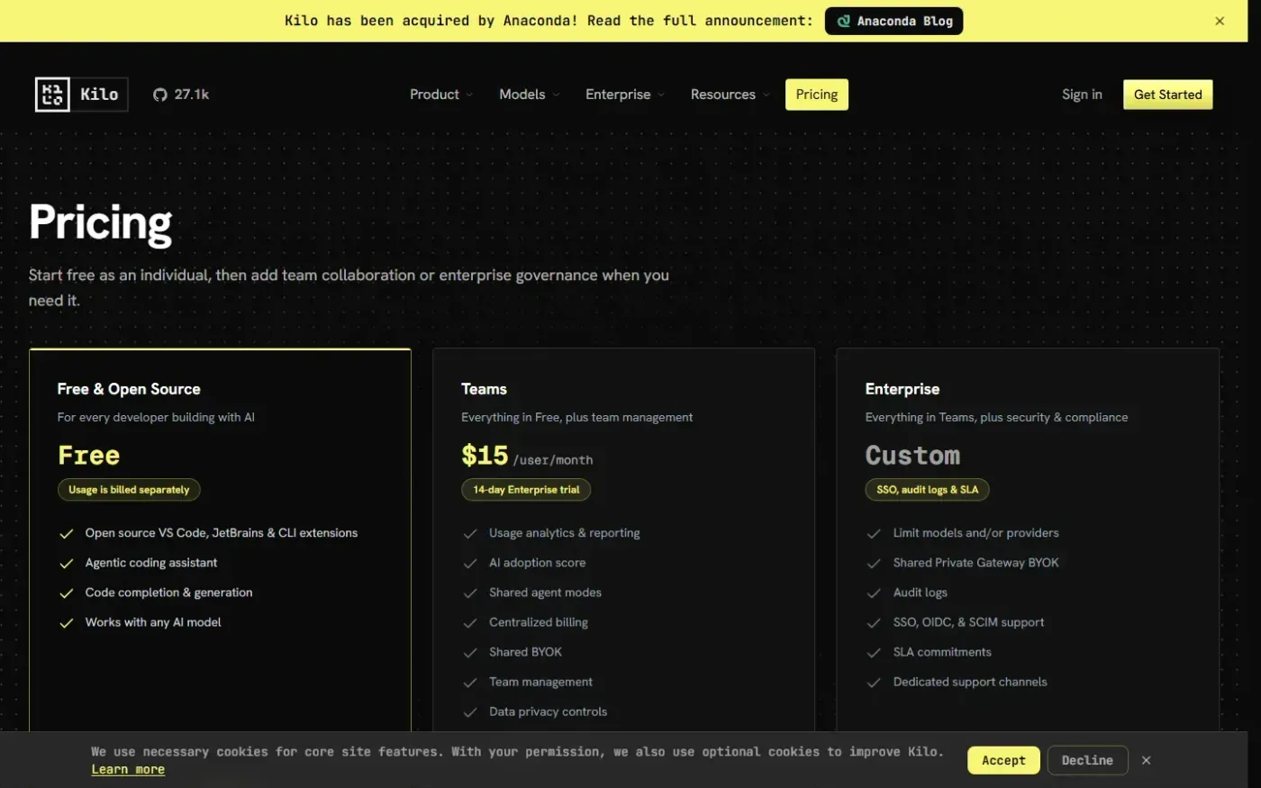 Kilocode — Pricing page