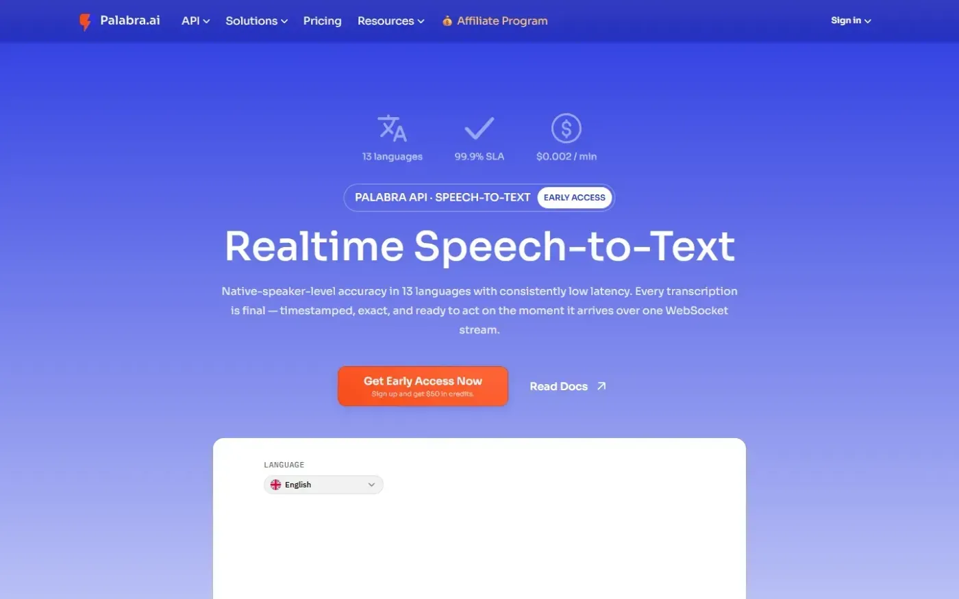 Palabra — Solutions page