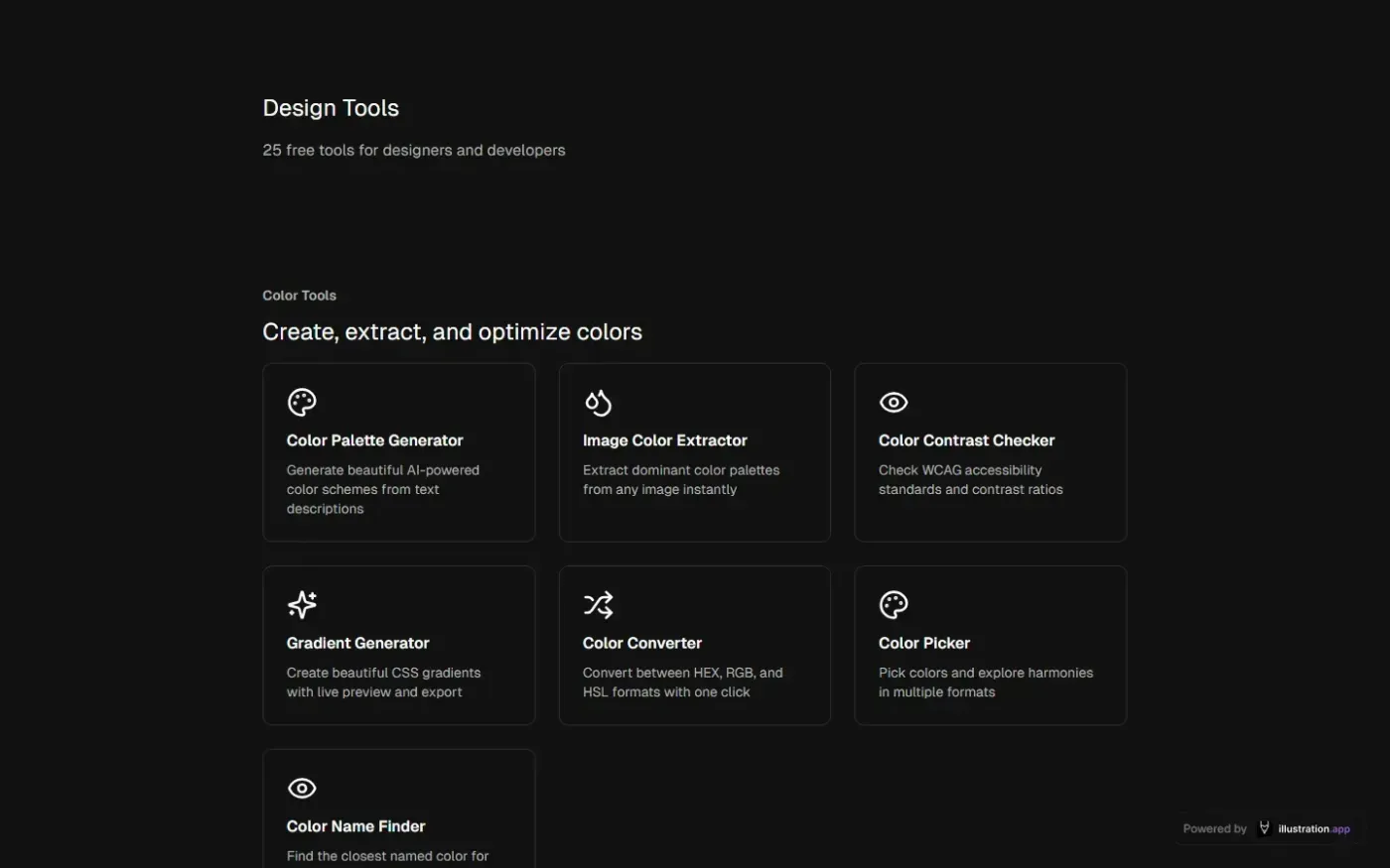 Illustraai — Tools page