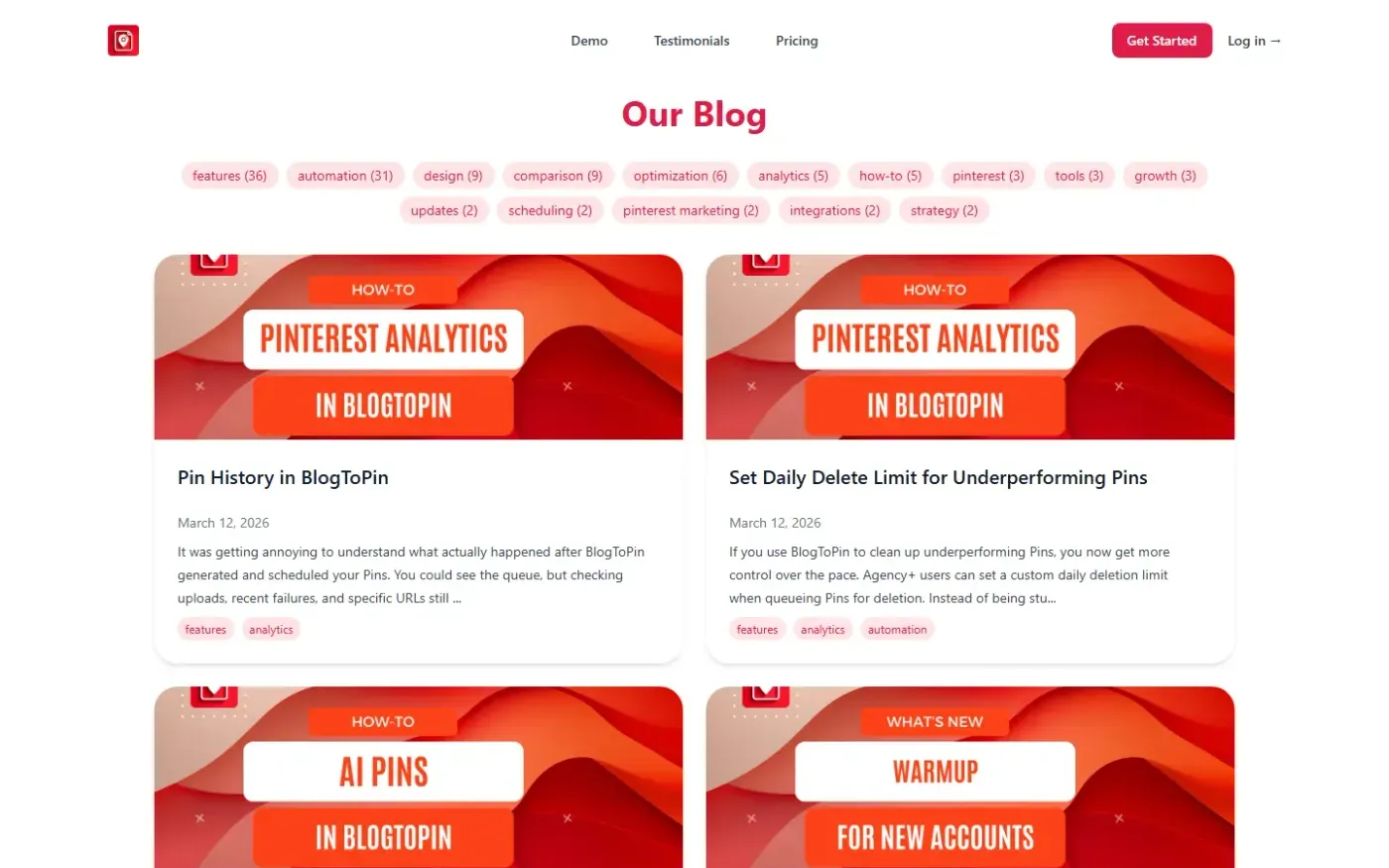 Blogtopin — Blog page