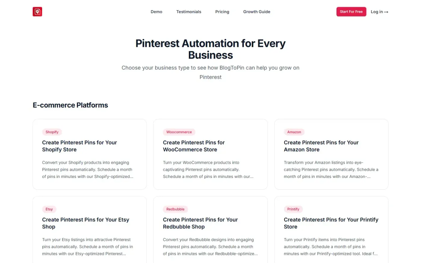Blogtopin — Use cases page