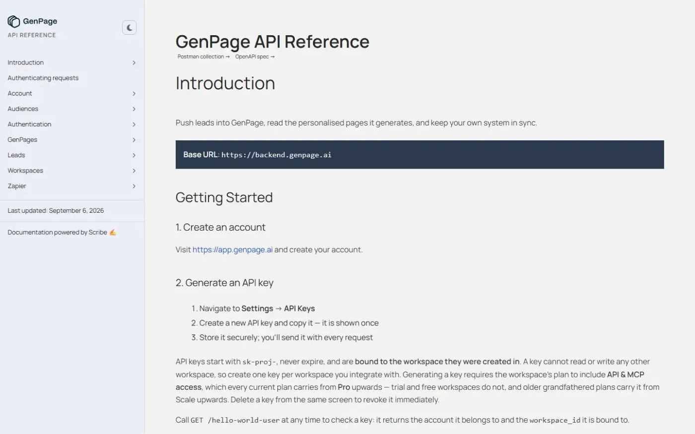Genpage — Docs page