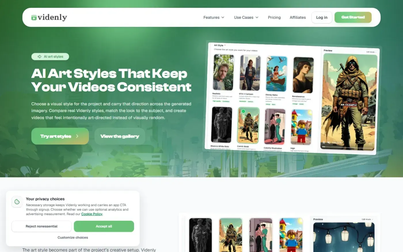 Videnly — Features page