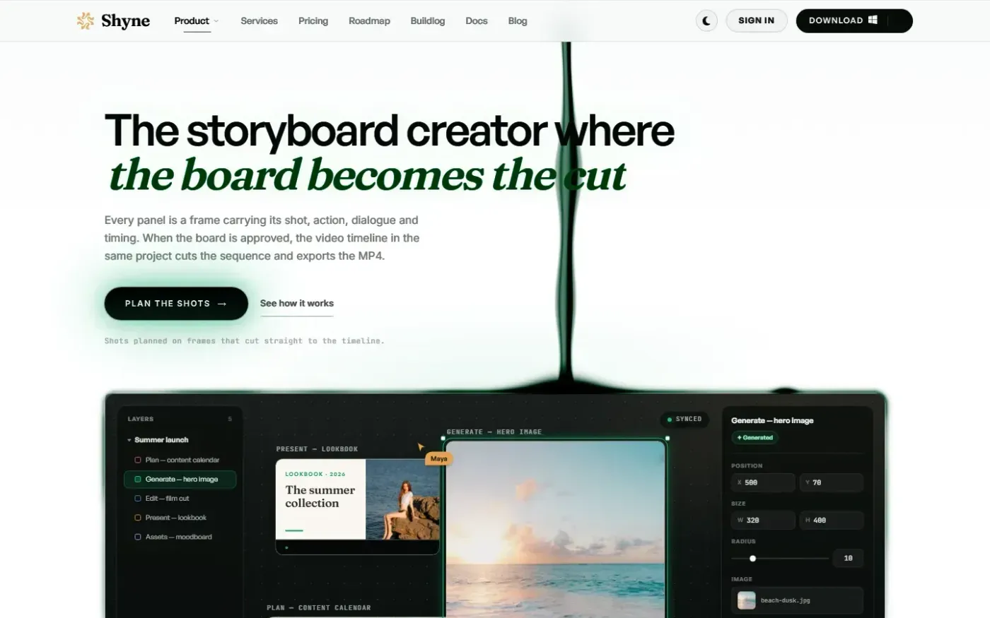 Shyne — Storyboards page