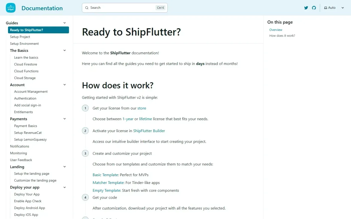 Shipflutter — Docs page