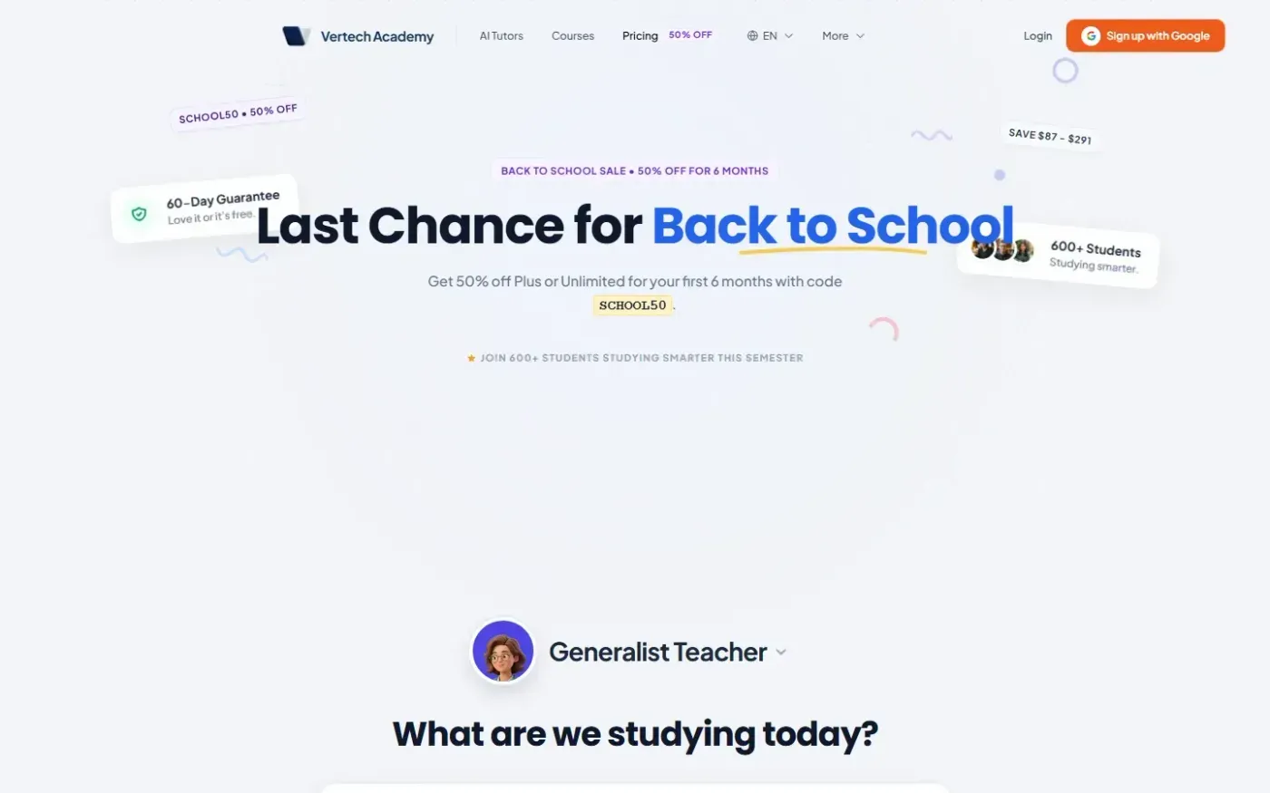 Vertechacademy — Pricing page