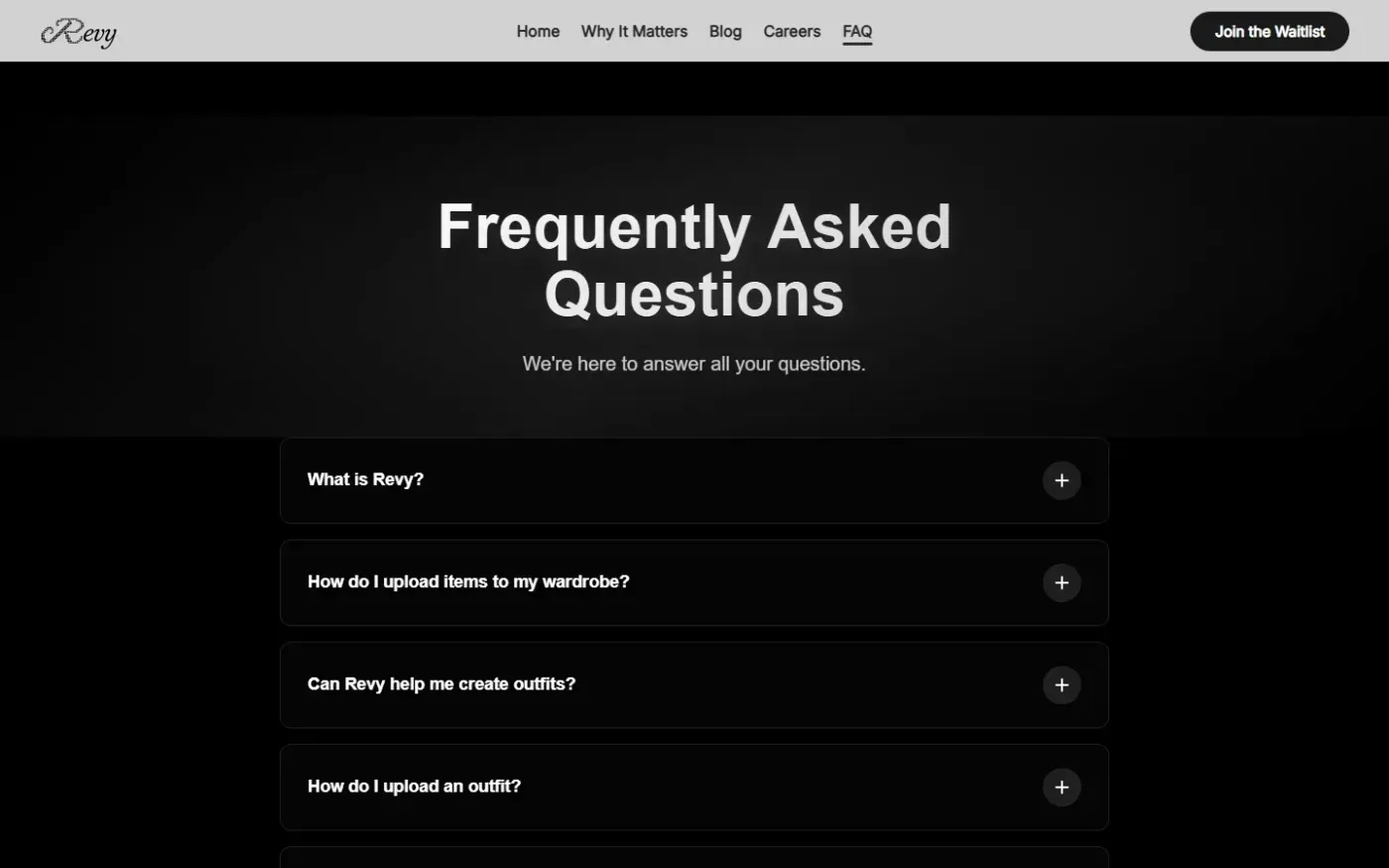 Revy — The ownership layer for fashion, shopping, and your wardrobe — Faq page