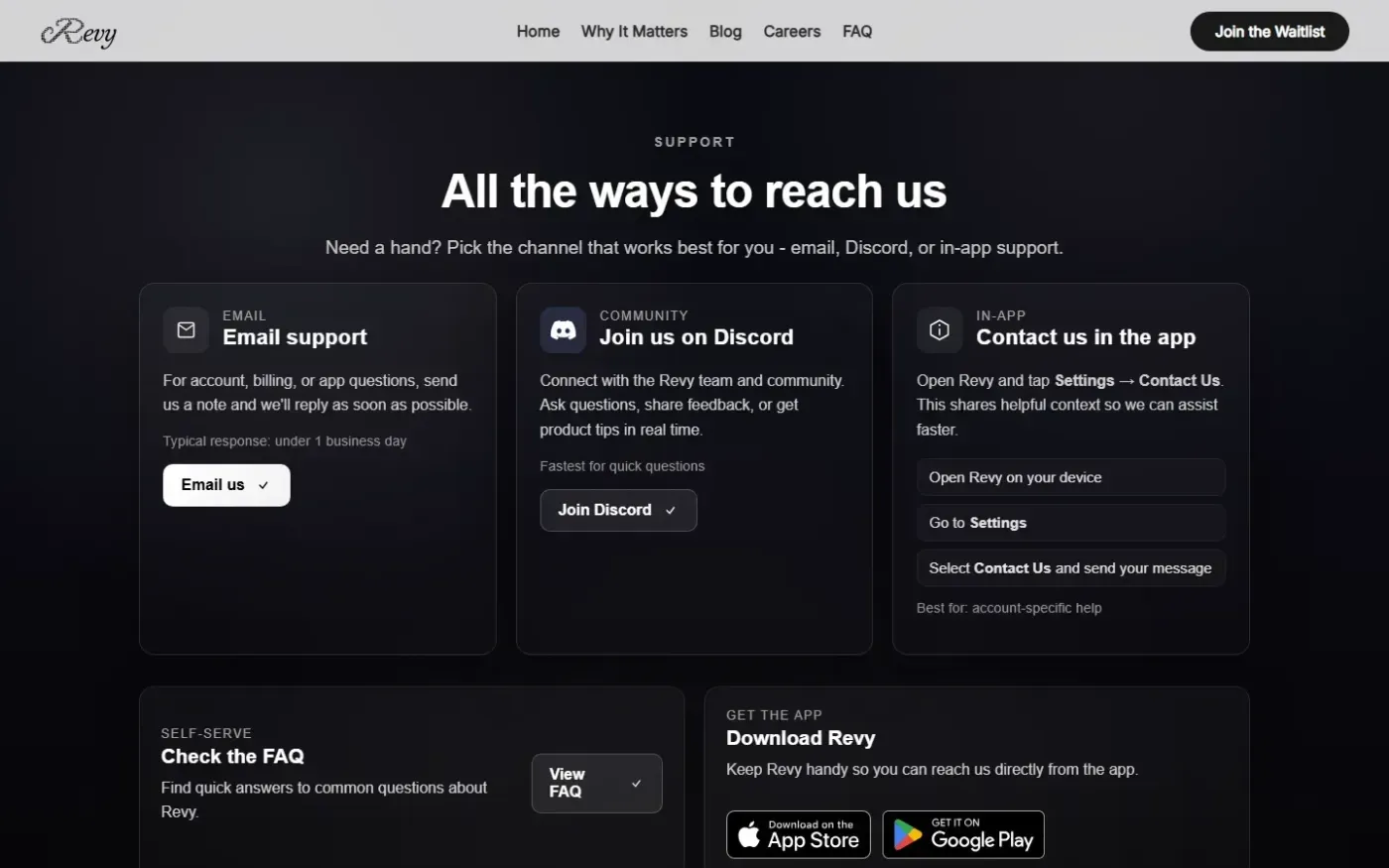 Revy — The ownership layer for fashion, shopping, and your wardrobe — Support page